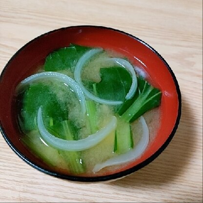 小松菜と玉ねぎのお味噌汁美味しく頂きました(*^-^*)